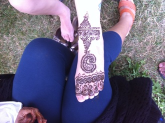 working on henna